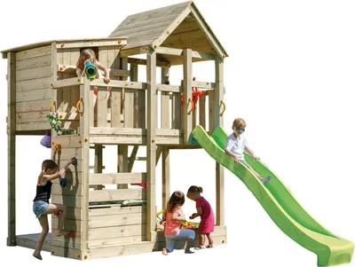 Produktbild von Spielturmking Spielturm PALAZZO mit Rutsche - Grün DH762