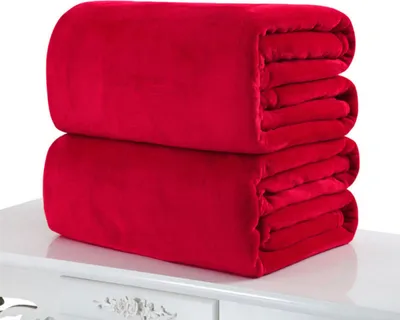 Produktbild von Ultra weich war warm gemütliches Wurfdecke Rug Plüsch Fleece Bettsofa Couch Pad Home-Rot