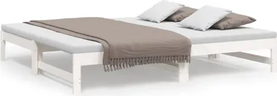 Obrázek produktu pro vidaXL Rozkládací postel bílá 2x(90x190) cm Masivní borovicové dřevo