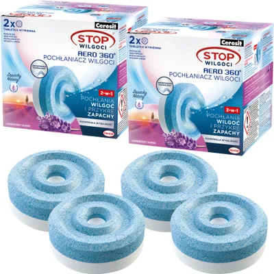 Image de Ceresit Absorbeur d'humidité Aero 360 Lavande 4x450g recharges