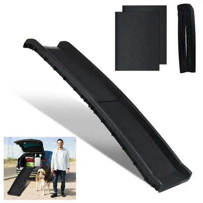 Image de Ramp pour chiens - Rampe d'accès - Pliable - Antidérapante - En plastique - 156 x 40 cm - Pour les chiens jusqu'à 90 kg