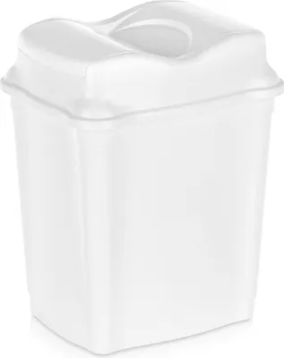 Produktbild von Orion | Mülleimer 9 l - Weiß - Robuster Kunststoff - Mit praktischer Klappdeckel - Ideal für Küche und Bad