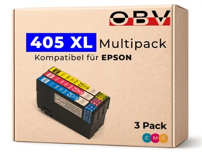 Produktbild von Kompatibles Druckerpatronen Set für Epson WF-3820DWF WF-4820DWF WF-7830DTWf ersetzt 405 XL – ca. 1.100 Seiten – 3er CMY