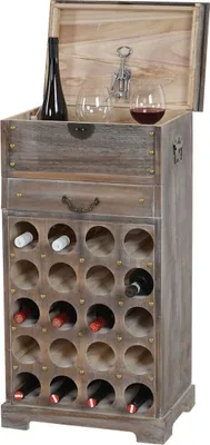Produktbild von Weinregal Lucan T323, Flaschenregal Regal für 20 Flaschen, 94x48x31cm, Shabby-Look, Vintage  braun