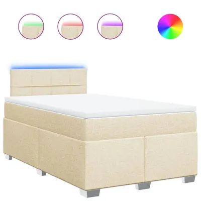 Produktbild von Boxspringbett mit Matratze Creme 120x190 cm Stoff