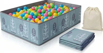 Obrázek produktu pro Skládací bazén s kuličkami pro děti do 3 let, zelený, rozměry 120x90x30 cm