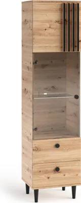 Obrázek produktu pro Prosklená úzká skříň 50 cm WARDOX - dub artisan