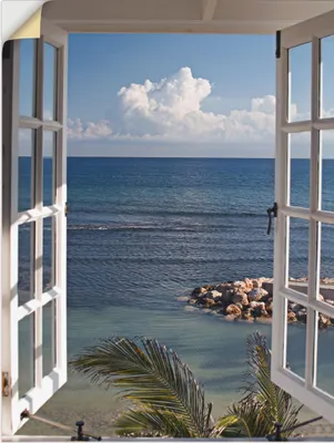 Produktbild von ARTland Wandbild, selbstklebend Fenster zum Paradies Größe: 45x60 cm
