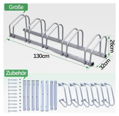 Produktbild von 5X Fahrradständer für Mountainbikes mit Reifenbreite 35-55 mm aus Metall