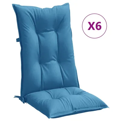 Produktbild von Hochlehner-Auflagen 6 Stk. Melange Blau 120x50x7 cm Stoff