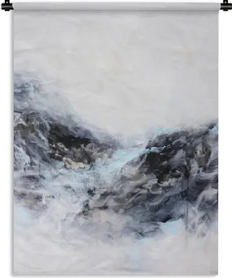 Produktbild von MuchoWow® Wandteppich Wandbehang Schwarz - Weiß - Farbe - Abstrakt 120x160 cm Tapisserie Dekoration Wandtuch - Wohnzimmer - Moderne