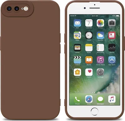 Immagine prodotto di Custodia Cadorabo per Apple iPhone 7 PLUS / 7S PLUS / 8 PLUS custodia protettiva in silicone TPU marrone custodia per telefono cellulare