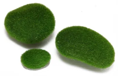 Produktbild von Künstliche MOOSSTEINE 3 Stück ca 4,5cm 8cm 9,5cm Dekosteine Kunst-Moos