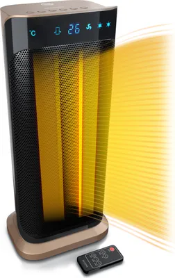 Produktbild von Brandson Heizlüfter energiesparend, Keramik Heizlüfter, 2000W, 2 Leistungsstufen, Überhitzungsschutz, Automatische Abschaltung, Umkippschutz, Oszillation 35°, Champagner