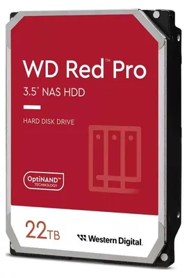 Zdjęcie produktu dla Western Digital Red Pro , 22 TB, 7200 RPM, 512 MB, 3.5", SATA III