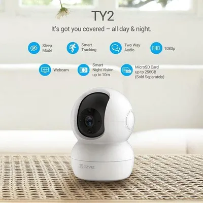 Immagine prodotto di Telecamera IP orientabile 1080p, audio bidirezionale, rilevamento di movimento, illuminazione notturna a infrarossi, compatibile con Alexa