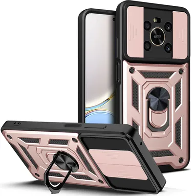 Image de Honor X9 Case with Ring, Stand, Camera Protection, TPU Bumper, Silicone Case for Honor X9 4G / 5G Rose Gold