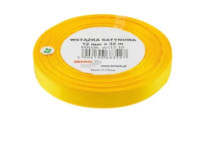 Zdjęcie produktu dla Wstążka satynowa żółta 12mmx32m