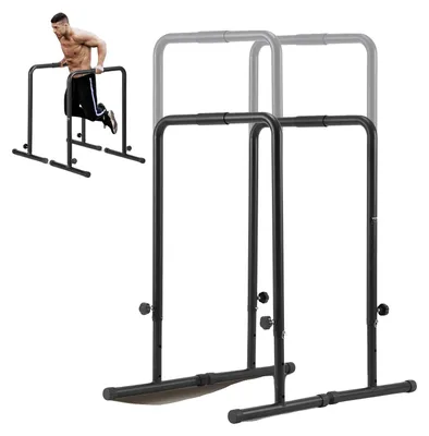 Immagine prodotto di VEVOR barra per dip con altezza regolabile, barra per dip da 200 kg per allenamento fitness, stabilizzatore, barra per flessioni alle parallele, barre parallele per l'allenamento della forza in palestra
