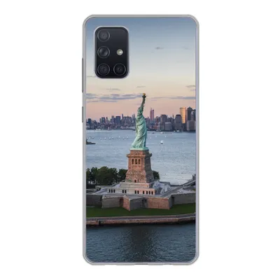 Produktbild von MuchoWow® Handyhülle Schutzhülle Hülle für Samsung Galaxy A51 New York - Freiheitsstatue - Skyline Silikon Softcase Handy Hülle - Schutzabdeckung