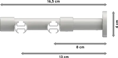 Produktbild von Interdeco Innenlaufstange / Gardinenstange mit Innenlauf Schwarz / Weiß, Typ Prestige Elanto (Rillenzylinder), 20 mm Ø 2-läufig, 280 cm