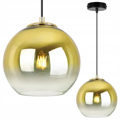 Produktbild von Pendelleuchte Gold mit Lampenschirm 20 cm – Elegante Hängelampe / Kronleuchter als moderne Deckenleuchte