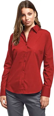 Produktbild von Premier - Bluse für Damen Langärmlig RW1090 (22UK/48DE) (Mittelblau)