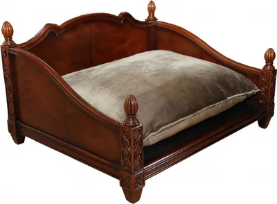 Zdjęcie produktu dla Casa Padrino Baroque luksusowa sofa dla psa i kota z litego drewna dębowego brązowy - łóżko dla psa łóżko dla kota - Limitowana edycja
