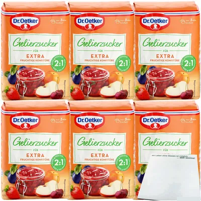 Produktbild von Dr. Oetker Gelierzucker Extra 2:1 6er Pack (6x500g Packung) + usy Block
