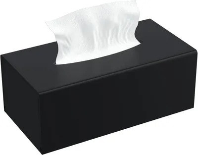 Productafbeelding van Tissuebox 25x13x9 cm, mat zwart acryl, magnetische deksel, voor badkamer