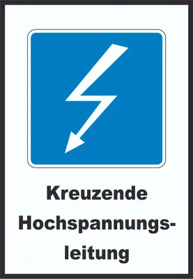 Produktbild von Hochspannungsleitung Kreuzt Symbol und Text A3 (297x420mm)