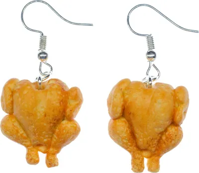 Produktbild von Truthahn Broiler  Thanksgiving Ohrringe Ohrhaken Miniblings Hänger Hähnchen Hühnchen Braun