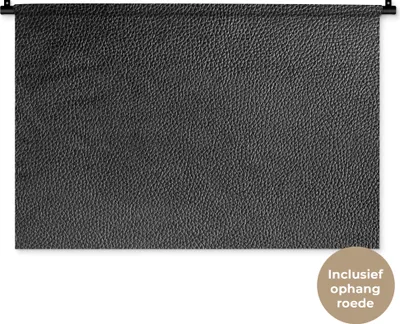 Produktbild von MuchoWow® Wandteppich Wandbehang Leder - Lederoptik - Schwarz - Hell 90x60 cm Tapisserie Dekoration Wandtuch - Wandskulpturen - Bildteppich