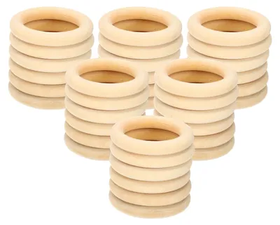 Makramee-Holzringe, 36 Stück, glatt, 5 cm, für Bastelarbeiten und Schmuck