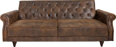 Produktbild von riess-ambiente Chesterfield 3-Sitzer Sofa MAISON BELLE AFFAIRE 220cm antik braun Microfaser mit Schlaffunktion
