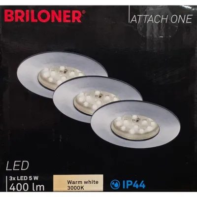 Immagine prodotto di Briloner Attach LED downlight set di 3 lampade da soffitto in alluminio