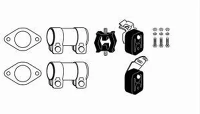 Produktbild von HJS 82 12 2238 Montagesatz Auspuffanlage Abgasanlage für BMW 5 Limousine (E39) 5 Touring (E39)
