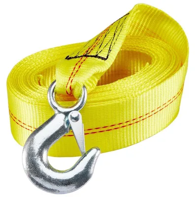 Immagine prodotto di Cinghia di traino con gancio, 5 cm x 6 metri, colore giallo, capacità di traino 3300 lb, ideale per rimorchi, gru marine e cambi di gru