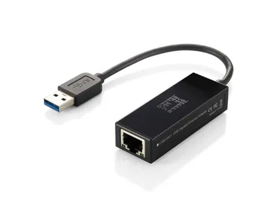 Produktbild von LevelOne USB-0401 Gigabit USB Netzwerkadapter, Kabelgebunden, USB, Ethernet, 1000 Mbit/s, Schwarz
