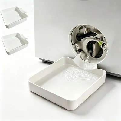 Produktbild von 2 Stück Tropfschale Waschmaschine - 17.8 × 17.8 cm - Bodenwanne - Tropfschale für Waschmaschine und Geschirrspüler - Ablaufschale - Weiß