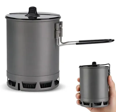 Immagine prodotto di Pentola da campeggio con manico pieghevole – Utensile da cucina leggero per l'outdoor