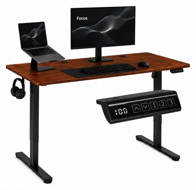 Obrázek produktu pro Elektrický psací stůl 140x60 cm zvedací, nastavení výšky 72-118 cm, starý dub ModernHome