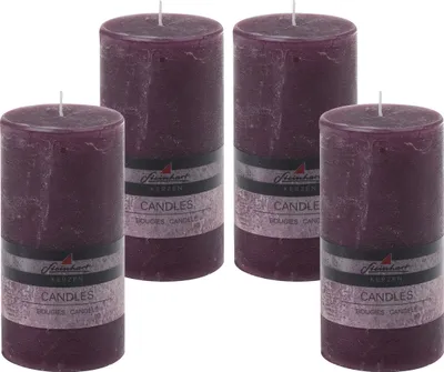 Produktbild von 4er Set Adventskranzkerzen "Raureif" Brombeer 150/78 mm