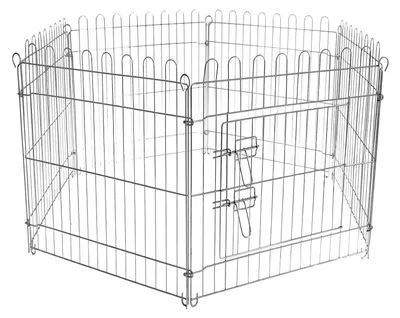 Image de Enclos de promenade, parc pour chiots, enclos de promenade pour chiots, 6 pièces, 70 x 105 cm par élément, enclos pour petits animaux et animaux de compagnie