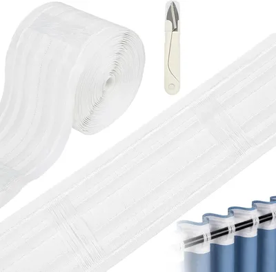Obrázok produktu pre Riasicia páska 10 m x 8.5 cm, biela, polyester, pre záclony