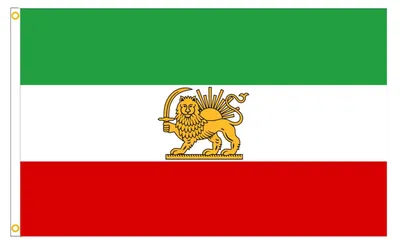 Produktbild von Iranische Flagge mit Löwe, Sonne und Krone, 90 x 150 cm, aus Polyester