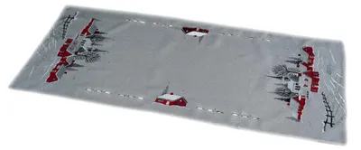 Produktbild von Tischwäsche mit Stickerei Dorf mit Kirche Winterwald 40 x 90 cm