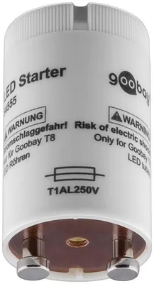 Produktbild von Goobay LED Starter, für LED Röhre T8, 39.5 mm, Grau, 1 Stk. im Karton