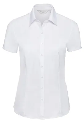 Produktbild von Russell Collection - Hemd für Damen kurzärmlig LT4771 (XXL) (Weiß)