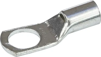 A single silver ring terminal is shown against a white background.